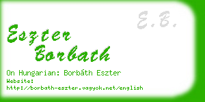 eszter borbath business card