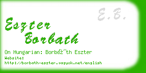 eszter borbath business card